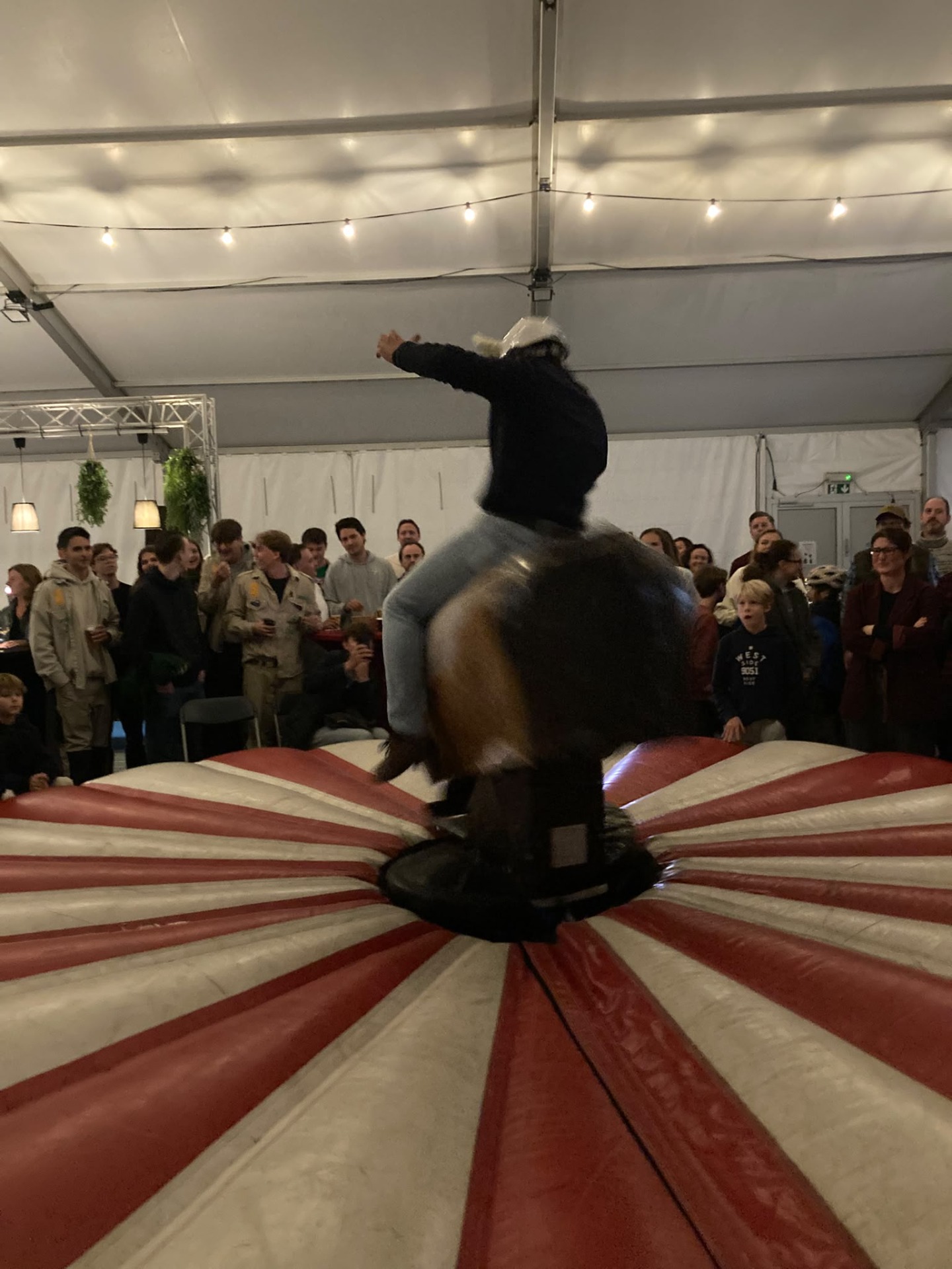 Geniet mee van dit ritje op onze rodeo stier tijdens de Strijd der Wijken